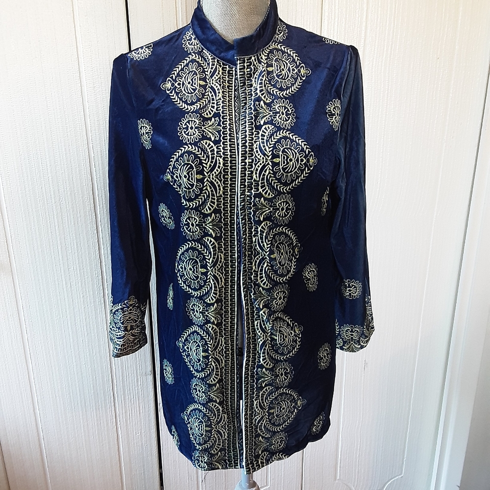 NWOT womens purple velvety long sleeve tunic